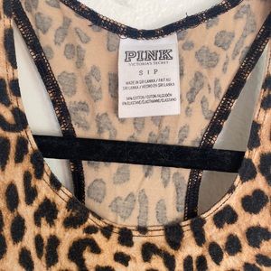 PINK Crop Top Leapord Print Small Petite